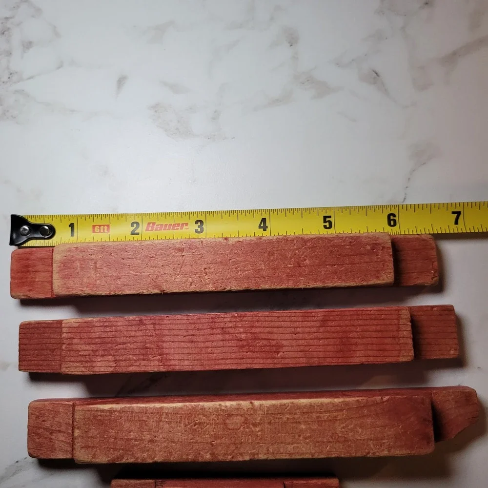 Vintage Lincoln Logs Wooden Blocks Notch‎ Square Replacement Building Toy 6 Pcs